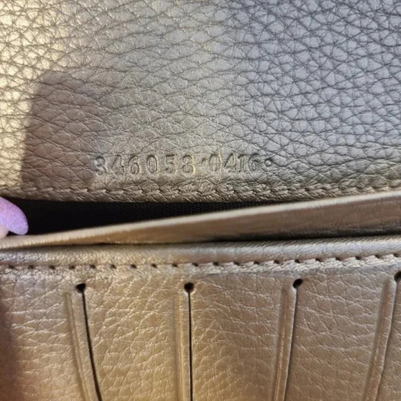 Gucci Continental Bronze Metallic Long Leather Wallet - Picture 9 of 16